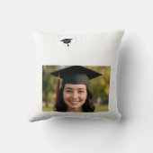 Black white modern simple photo Graduate クッション (裏面)
