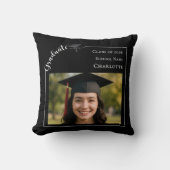 Black white modern simple photo Graduate クッション (正面)