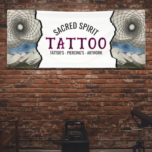 Black & White Modern Text 2 Photo Business Name 横断幕