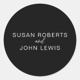 Black & White Modern Wedding  ラウンドシール