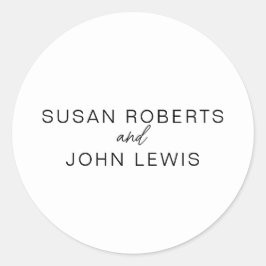 Black & White Modern Wedding  Classic Round Sticke ラウンドシール