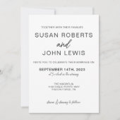 Black & White Modern Wedding Invitation  (正面)
