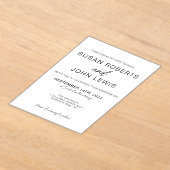 Black & White Modern Wedding Invitation  アクリル招待状 (レイダウン)