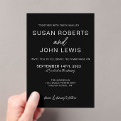 Black & White Modern Wedding Invitation  アクリル招待状 (インサイチュ (ポータブル))