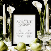 Black & White Modern Wedding Signature Drinks Sign