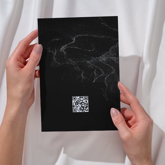 Black & White Modern Wedding | Website QR Code 招待状