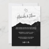 Black & White Modern Wedding | Website QR Code 招待状 (正面)