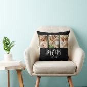 Black White Mom Established Script 3 Photo Elegant クッション (椅子)