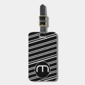 Black & White Monogram Acrylic Luggage Tag ラゲッジタグ (正面縦)