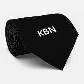 Black White Monogram Initials Wedding Formal Groom ネクタイ (ロール)