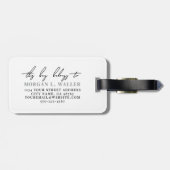 Black White Monogram Name ラゲッジタグ (裏面横)