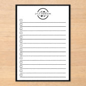 Black White Monogram Name To Do List Dry Erase アクリル招待状 (正面)