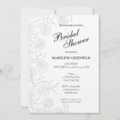 Black & White Monstera Floral Bridal Shower 招待状 (正面)