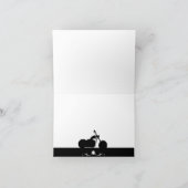Black White Motorcycle Biker Silhouette Thank You サンキューカード (内部)
