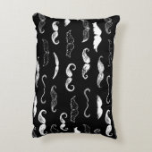 Black & White Moustache Seamless Repeat Background アクセントクッション (裏面(縦))