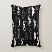 Black & White Moustache Seamless Repeat Background アクセントクッション (正面(垂直))