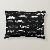 Black & White Moustache Seamless Repeat Background アクセントクッション (裏面)