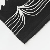 Black & White Moustache Seamless Repeat Background フリースブランケット (角)
