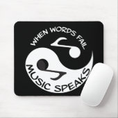 Black White Music Note Modern Musical マウスパッド (マウス)