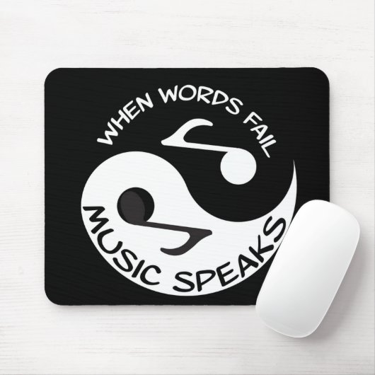 Black White Music Note Modern Musical マウスパッド (マウス)