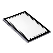 Black White Name Monogram ノートブック (右側)