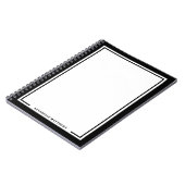 Black White Name Monogram ノートブック (左側)