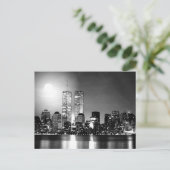 Black & White New York Cityアットナイト ポストカード (スタンド正面)
