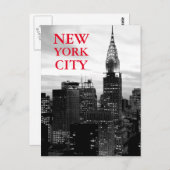 Black & White New York City ポストカード (正面/裏面)