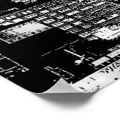 Black & White New York City Night Poster ポスター (角)