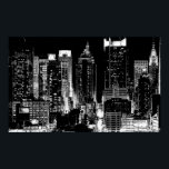 Black & White New York City Night Poster ポスター<br><div class="desc">Black & White Artistic New York City Night Digital Image - United States of America's Major Cities</div>