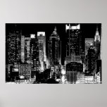 Black & White New York City Night Poster ポスター<br><div class="desc">Black & White Artistic New York City Night Digital Image - United States of America's Major Cities</div>