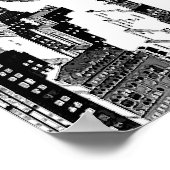 Black White New York City Panorama Poster ポスター (角)