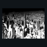 Black White New York City Panorama Poster ポスター<br><div class="desc">Pop Art Style Manhattan New York City Artwork</div>