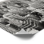 Black & White New York Manhattan Skylineポスター ポスター (角)