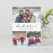 Black & White Oh Whatおもしろいクリスマスファミリー4写真 シーズンカード (スタンド正面)