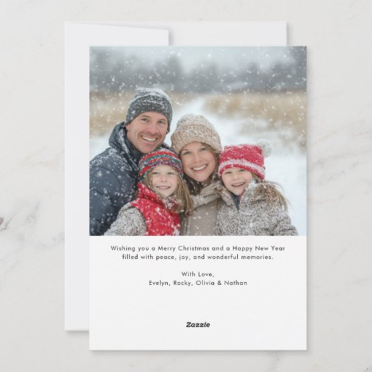 Black & White Oh Whatおもしろいクリスマスファミリー4写真 シーズンカード (裏面)