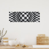 Black white op art optical illusion print/poster ポスター (キッチン)