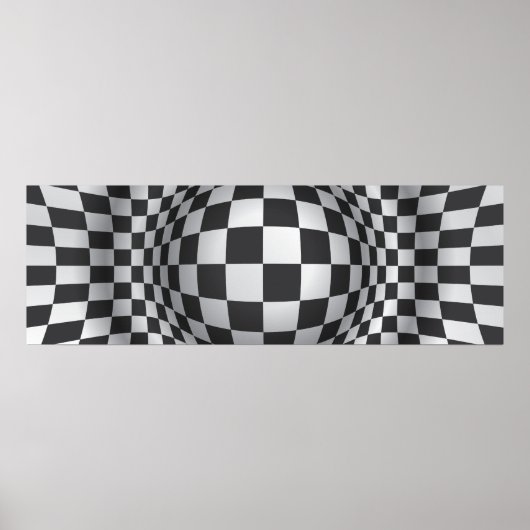 Black white op art optical illusion print/poster ポスター (正面)
