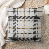 Black White & Orange Plaid クッション (ブランケット)