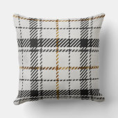 Black White & Orange Plaid クッション (裏面)