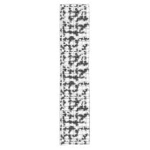Black White Organic Abstract Art Design  ショートテーブルランナー (正面)