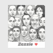 Black & White Paintings Celebrating Diversity  シール (シート)