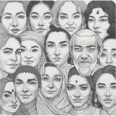 Black & White Paintings Celebrating Diversity  シール (正面)