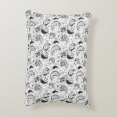 Black & White Paisley Pattern –Elegant Textile Art アクセントクッション (裏面(縦))