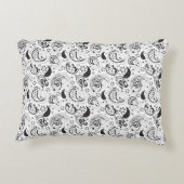 Black & White Paisley Pattern –Elegant Textile Art アクセントクッション (裏面)