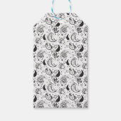Black & White Paisley Pattern –Elegant Textile Art ギフトタグ (正面)