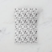 Black & White Paisley Pattern –Elegant Textile Art サンキューカード (内部)