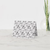 Black & White Paisley Pattern –Elegant Textile Art サンキューカード (裏面)