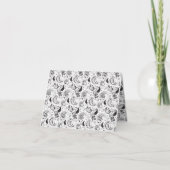 Black & White Paisley Pattern –Elegant Textile Art サンキューカード (正面)