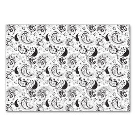 Black & White Paisley Pattern –Elegant Textile Art テーブルナンバー